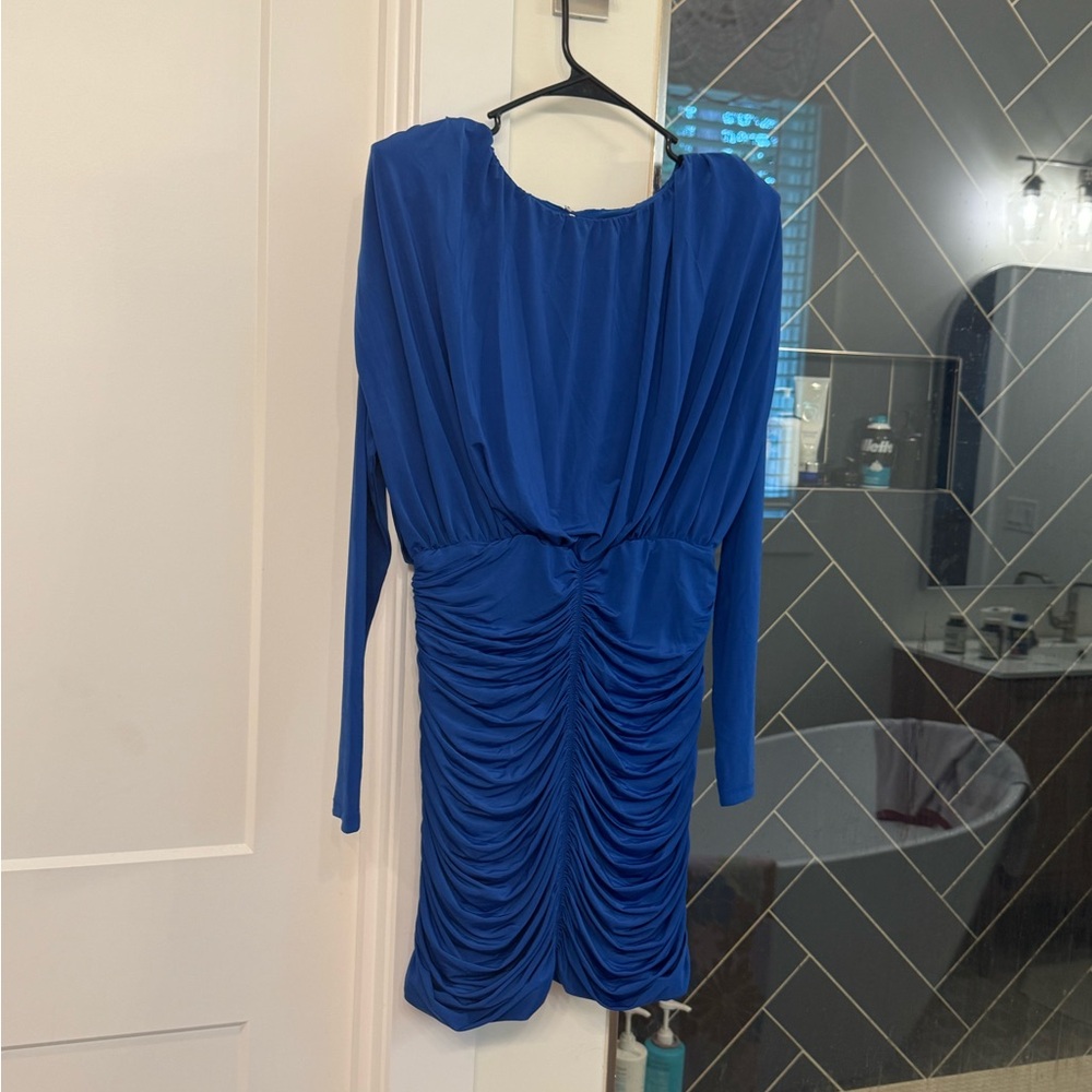 Endless Rose Royal Blue Ruched Mini Dress